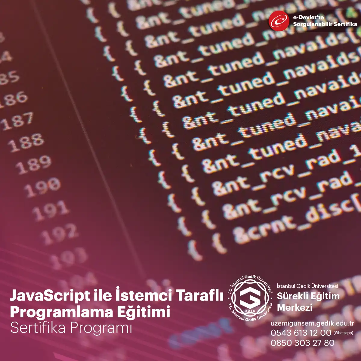 JavaScript ile İstemci Taraflı Programlama Eğitimi Sertifika Programı